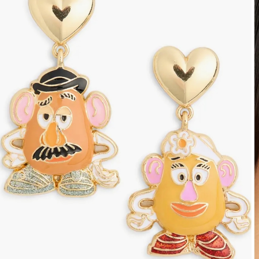 Pixar MR. and MRS. Potato Head Earrings with Hearts BNIB TA Ty LS